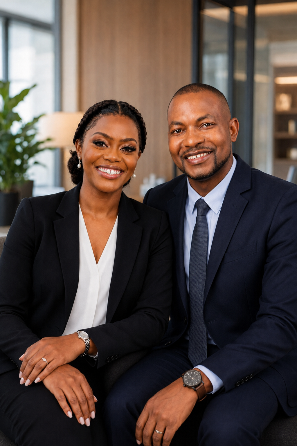 The professional couple behind Werner Hamata Consulting in their office